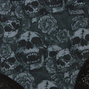 ROMWE Goth 3 piezas Set bragas estampado de craneo ribete con encaje
