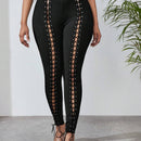 SXY Pantalones ajustados con cordon delantero con ojal con cordon delantero