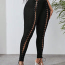 SXY Pantalones ajustados con cordon delantero con ojal con cordon delantero