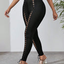 SXY Pantalones ajustados con cordon delantero con ojal con cordon delantero