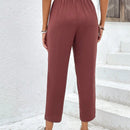Pantalones de cintura con volante unicolor