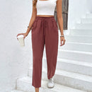 Pantalones de cintura con volante unicolor