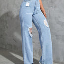 EZwear Jeans Azules De Pierna Ancha Rotos