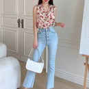 DAZY Blusa Sin Mangas De Cuello Drapeado Con Estampado Floral