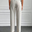 Pantalones con estampado de rayas con bolsillo oblicuo crop