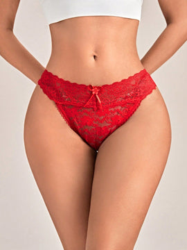 Conjunto Lenceria De Encaje Floral De 3 Paquetes De Tangas