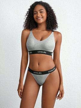 Leisure Tanga con estampado de letra
