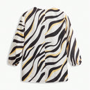 MOTF PREMIUM Blusa de cuello con cordon cebra