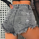 ICON Shorts mezclilla desgarro bajo crudo
