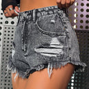 ICON Shorts mezclilla desgarro bajo crudo