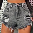 ICON Shorts mezclilla desgarro bajo crudo