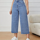 Jeans unicolor con cremallera