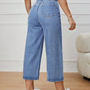 Jeans unicolor con cremallera