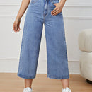 Jeans unicolor con cremallera