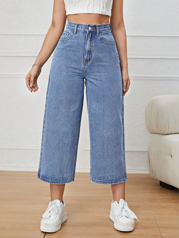 Jeans unicolor con cremallera