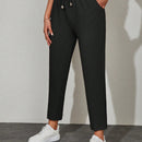Pantalones de cintura con cordon con bolsillo oblicuo