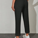 Pantalones de cintura con cordon con bolsillo oblicuo