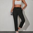 Pantalones de cintura con cordon con bolsillo oblicuo