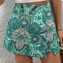 VCAY Skort con estampado de paisley con cremallera lateral