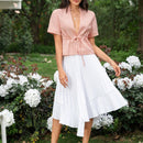 Blusa de cintura con cordon