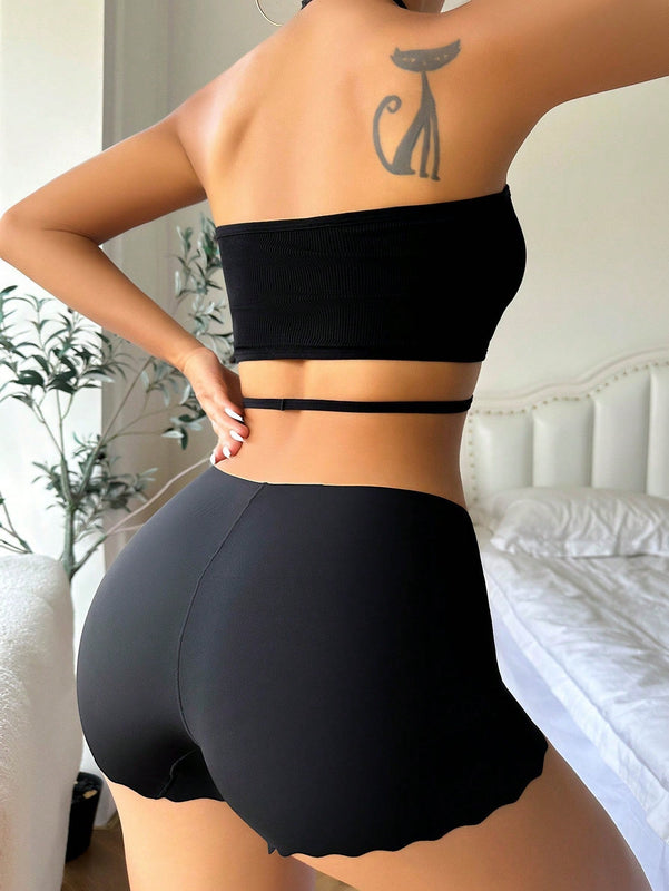 Boyshorts unicolor ribete en abanico