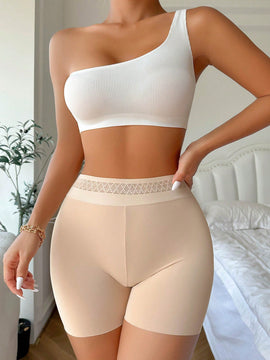 Shorts de seguridad con encaje en contraste