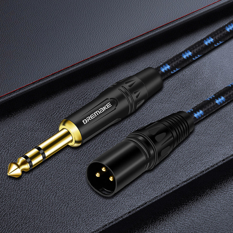 Cable de Audio Balanceado DREMAKE Premium Chapado en Oro de XLR a 1/4" - Interconector Duradero y Antioxidante para Baterías Eléctricas, Saxofones y Mezcladores