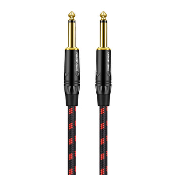 Cable Mono Dorado Jack De 6.35 MmTS 1/4'' A TS 1/4'' Macho A Macho Para Instrumentos De Guitarra Bajo Teclado Altavoz