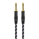 Cable Mono Dorado Jack De 6.35 MmTS 1/4'' A TS 1/4'' Macho A Macho Para Instrumentos De Guitarra Bajo Teclado Altavoz
