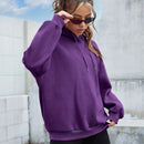 Ezwear sudadera con capucha casual de hombros caidos para mujer con estampado de eslogan, otono/invierno
