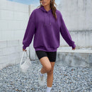Ezwear sudadera con capucha casual de hombros caidos para mujer con estampado de eslogan, otono/invierno