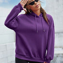Ezwear sudadera informal con capucha y estampado de lema en azul marino para otono e invierno