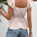 Frenchy Blusa peplum de manga mariposa