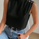 Prive Blusa de cuello alto con diseno de boton