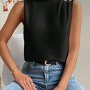 Prive Blusa de cuello alto con diseno de boton