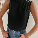 Prive Blusa de cuello alto con diseno de boton