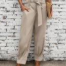 Pantalones con cremallera con cinturon con hebilla