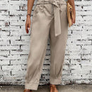 Pantalones con cremallera con cinturon con hebilla