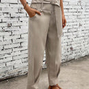 Pantalones con cremallera con cinturon con hebilla