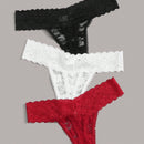 Conjunto Lenceria De Encaje Floral De 3 Paquetes De Tangas