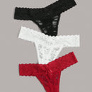 Conjunto Lenceria De Encaje Floral De 3 Paquetes De Tangas