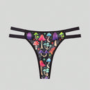ThisUniqueVibe Kawaii Bragas con estampado de seta con abertura