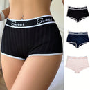 3 piezas Shorts con estampado de letra unido en contraste