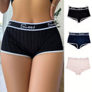 3 piezas Shorts con estampado de letra unido en contraste