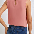 LUNE Blusa con cuenta de perla ribete en abanico
