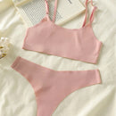 3 pares Set de lenceria invisible unicolor inalambrico