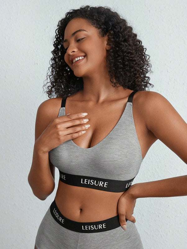 Leisure Sujetador sin aro con estampado de letra