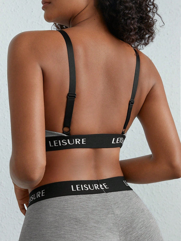 Leisure Sujetador sin aro con estampado de letra
