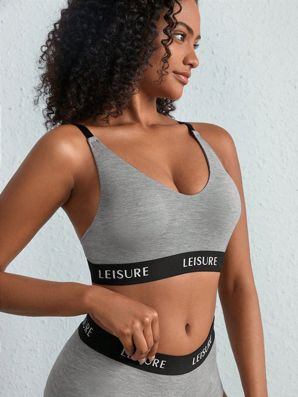 Leisure Sujetador sin aro con estampado de letra