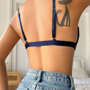 Lenceria Triangular Bralette Con Ribete De Encaje